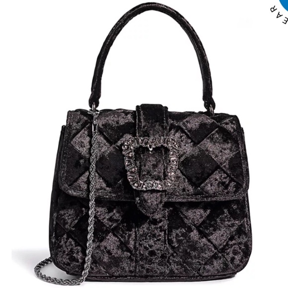 Sam Edelman Handbags - NEW SAM BRIT CRUSHED VELVET TOP HANDLE SHOULDER BAG BLACK
NWT!!